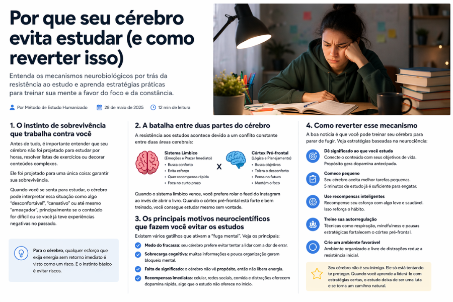 Por que seu cérebro evita estudar (e como reverter isso)