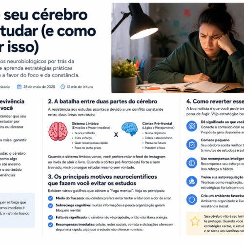 Por que seu cérebro evita estudar (e como reverter isso)